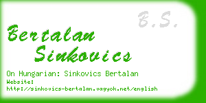 bertalan sinkovics business card